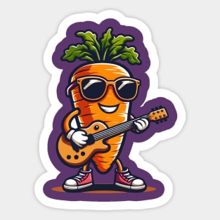 Carrot Playing Guitar Sticker